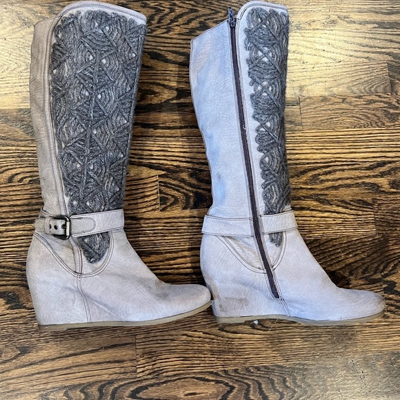 Napoleoni Womens  Gray Suede Knee High Boots Size 39‎ (8.5 US) Made In Italy - Picture 12 of 12